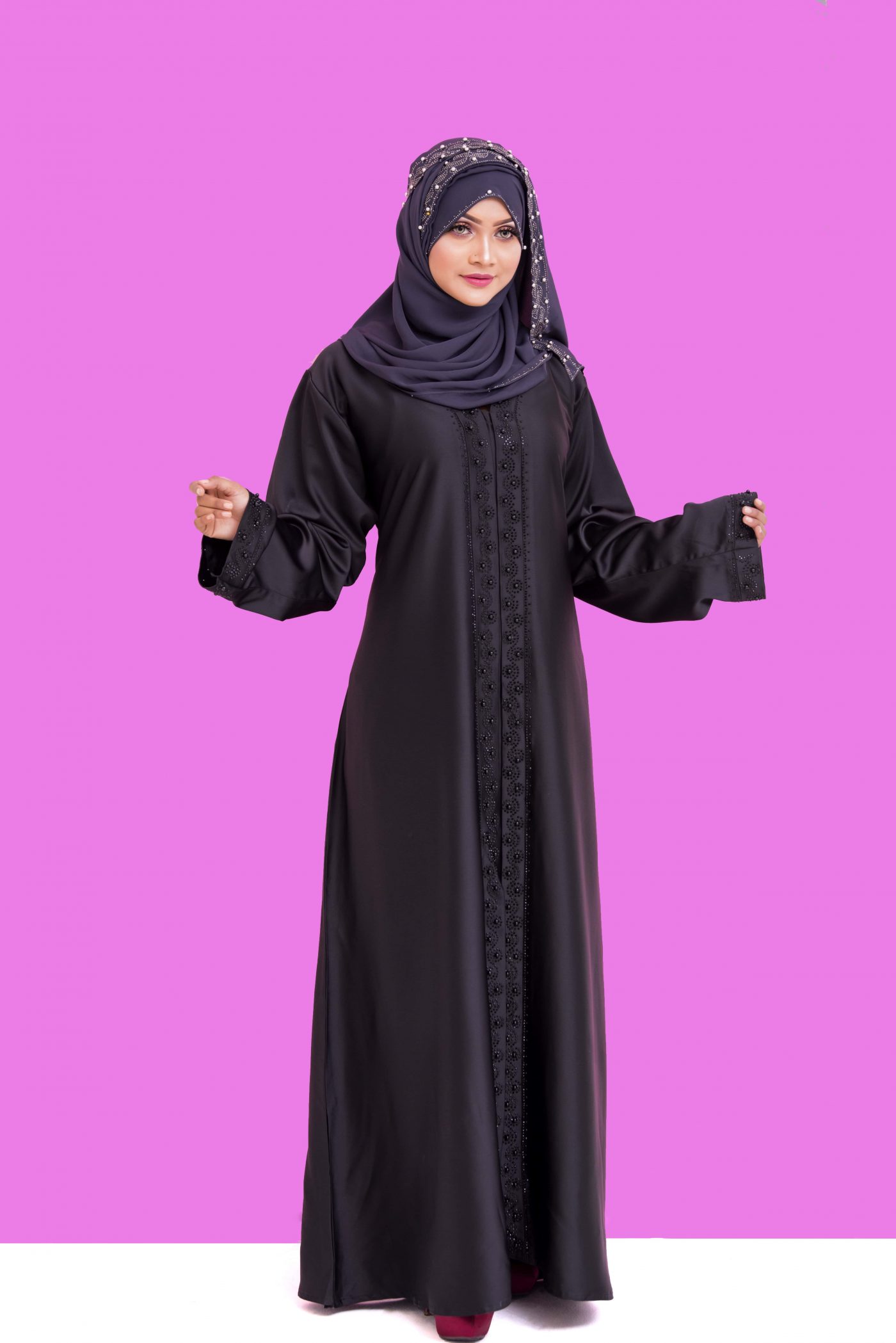 Fabrics - Crystal Set Hizab - 1500 Colour available - Black, Olive l, Navy Blue